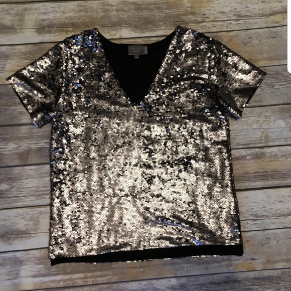 Anthropologie S Vanessa Virginia Sequin blouse - Picture 2 of 6